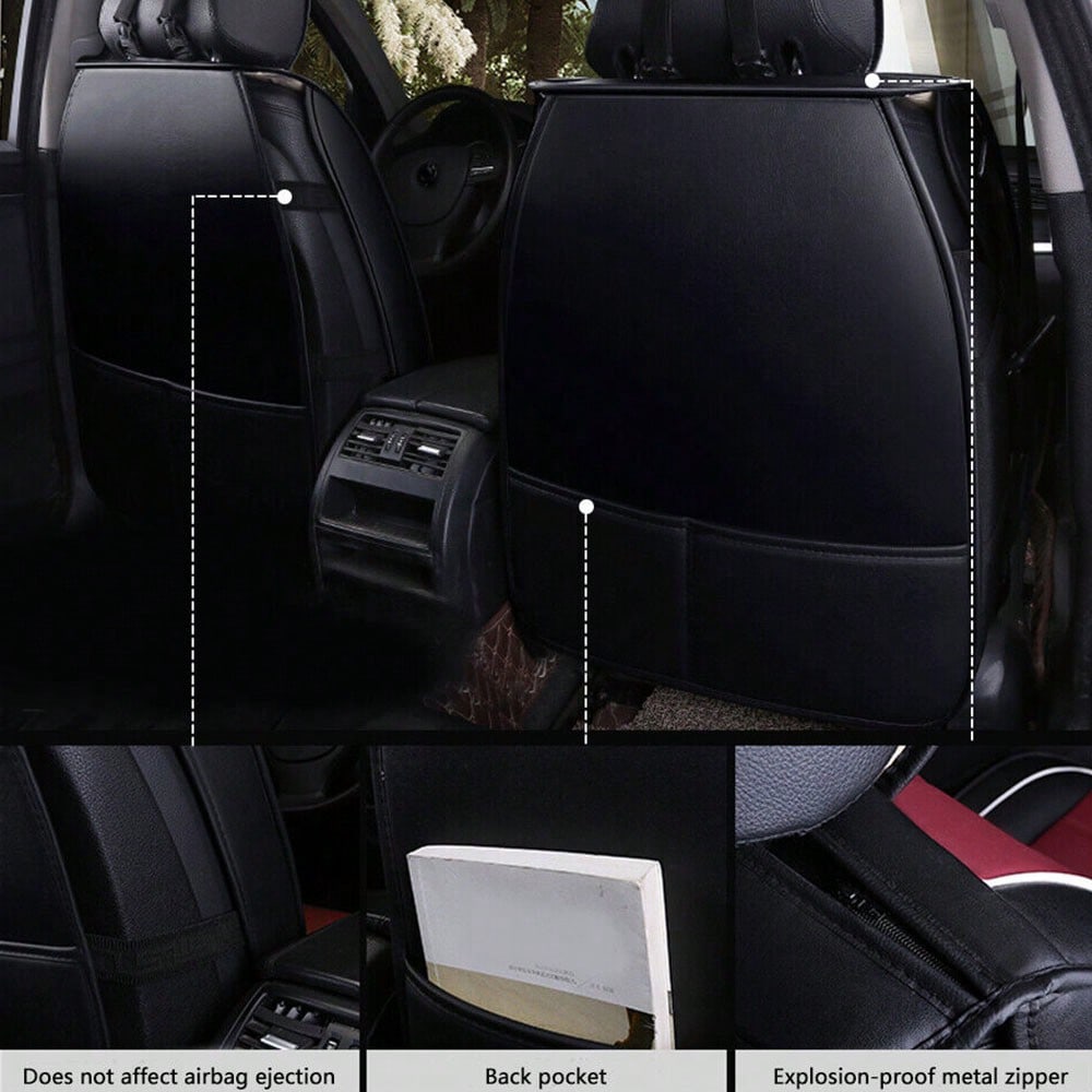 Premium Full Set Car Seat Covers, Waterproof Leatherette Auto Seat Protectors With Non-Slip Backing- Universal Fit For Most Vehicles (Sedan/SUV/Truck), 5-Seat Coverage, Easy Installation