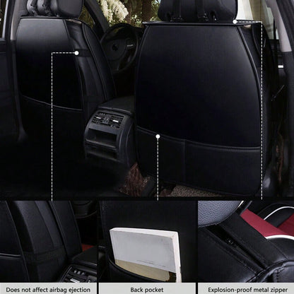 Premium Full Set Car Seat Covers, Waterproof Leatherette Auto Seat Protectors With Non-Slip Backing- Universal Fit For Most Vehicles (Sedan/SUV/Truck), 5-Seat Coverage, Easy Installation