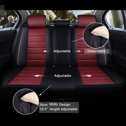 Premium Full Set Car Seat Covers, Waterproof Leatherette Auto Seat Protectors With Non-Slip Backing- Universal Fit For Most Vehicles (Sedan/SUV/Truck), 5-Seat Coverage, Easy Installation