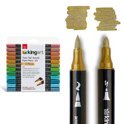 PRO Twin-Tip™ Acrylic Paint Pens - 24 Metallic Colors