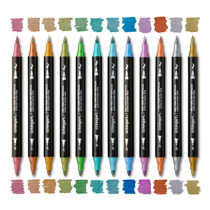 PRO Twin-Tip™ Acrylic Paint Pens - 24 Metallic Colors