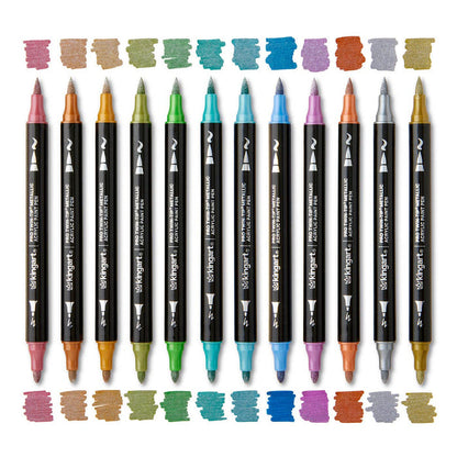 PRO Twin-Tip™ Acrylic Paint Pens - 24 Metallic Colors