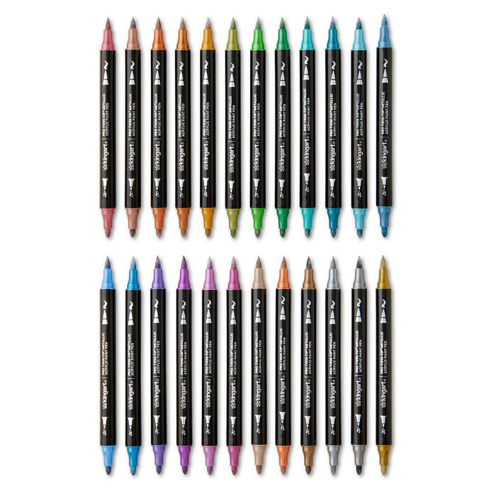 PRO Twin-Tip™ Acrylic Paint Pens - 24 Metallic Colors
