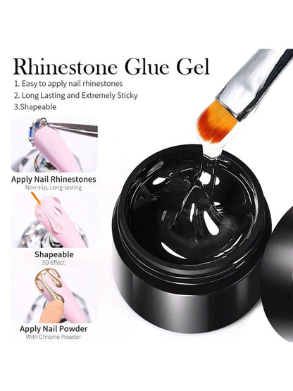 Professional Super Strong Clear Nail Rhinestone Glue For Metal Nail Charms And Rhinestone Embellishments