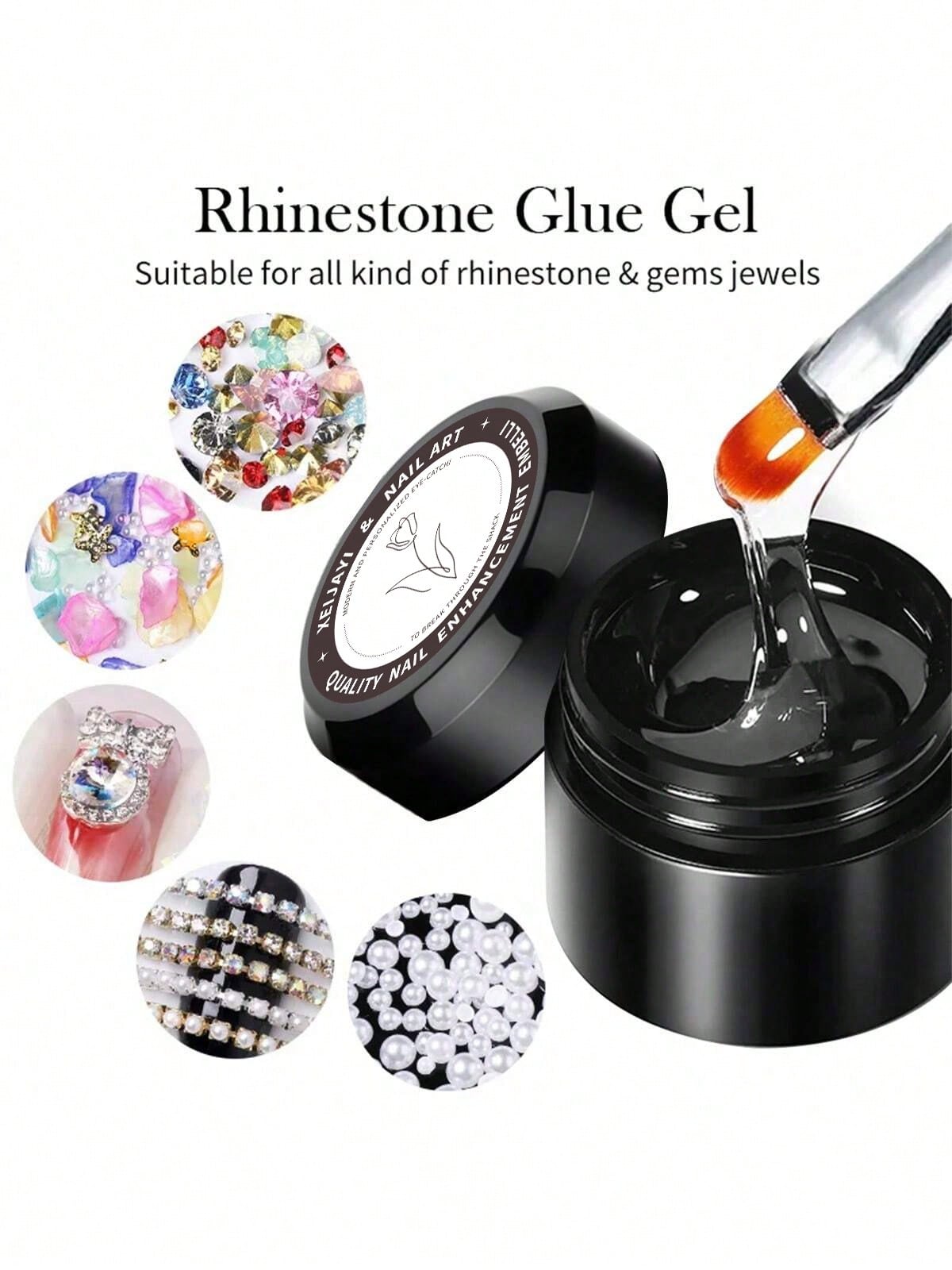 Professional Super Strong Clear Nail Rhinestone Glue For Metal Nail Charms And Rhinestone Embellishments