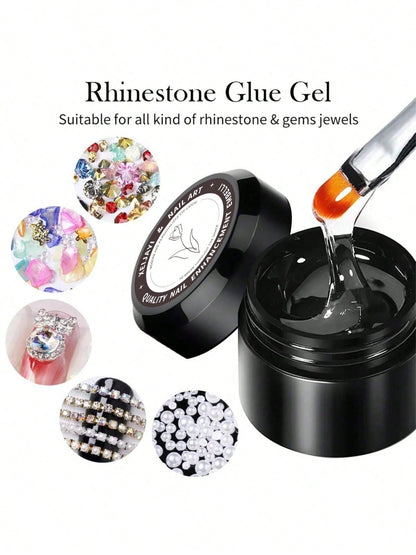 Professional Super Strong Clear Nail Rhinestone Glue For Metal Nail Charms And Rhinestone Embellishments