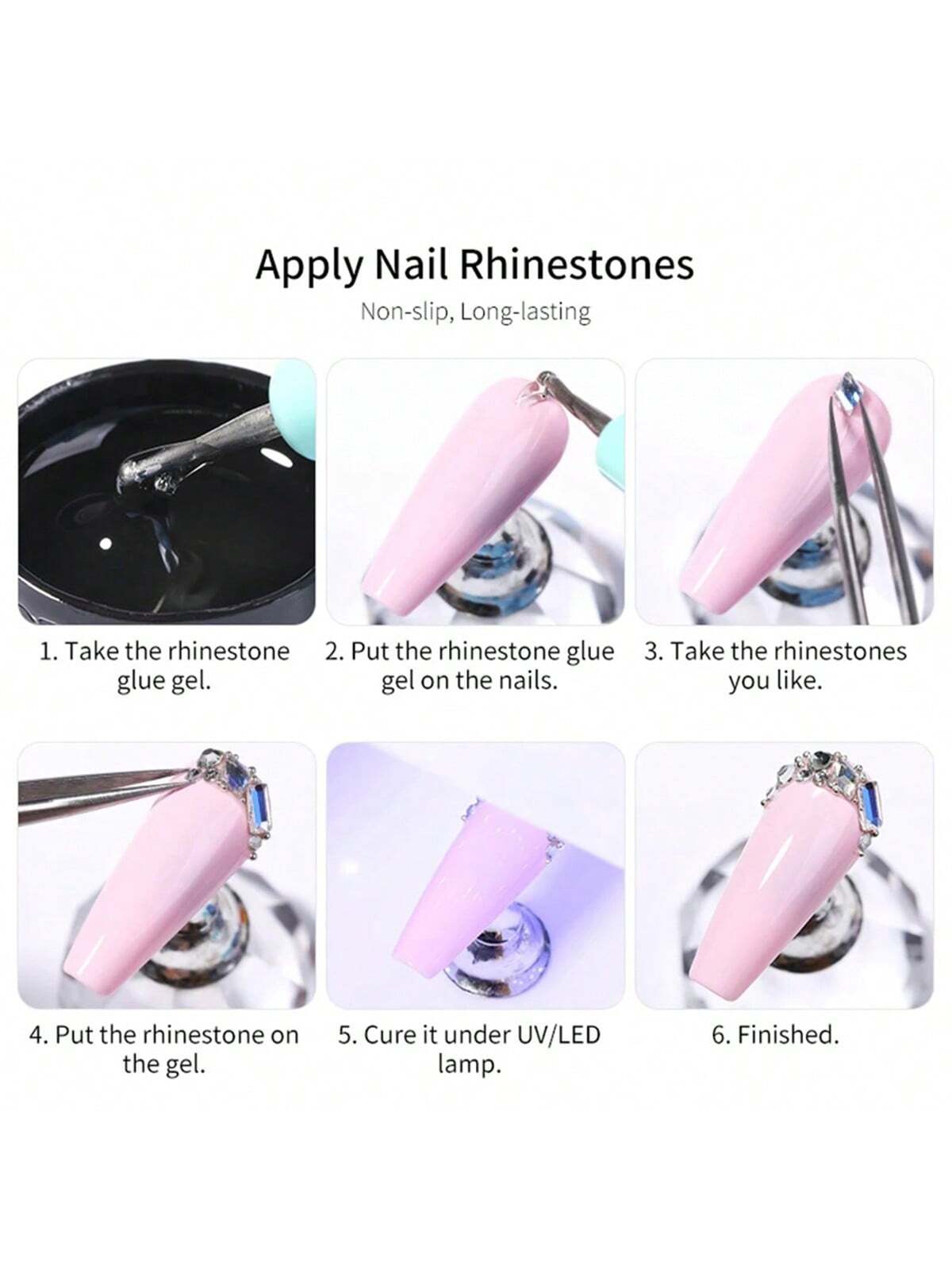 Professional Super Strong Clear Nail Rhinestone Glue For Metal Nail Charms And Rhinestone Embellishments
