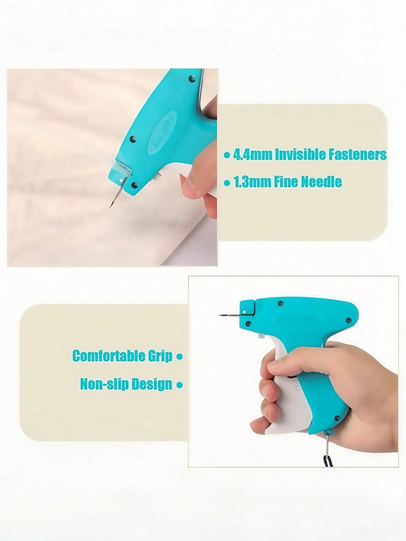 Professional Tagging Gun For Clothes- Quick No-Sew Fabric Fixer With 6 Fine Needles & 1000 Fasteners, Speedy Hemming Tool For Garments, Micro Stitchy Repair Kit (Sticky Sewing Alternative