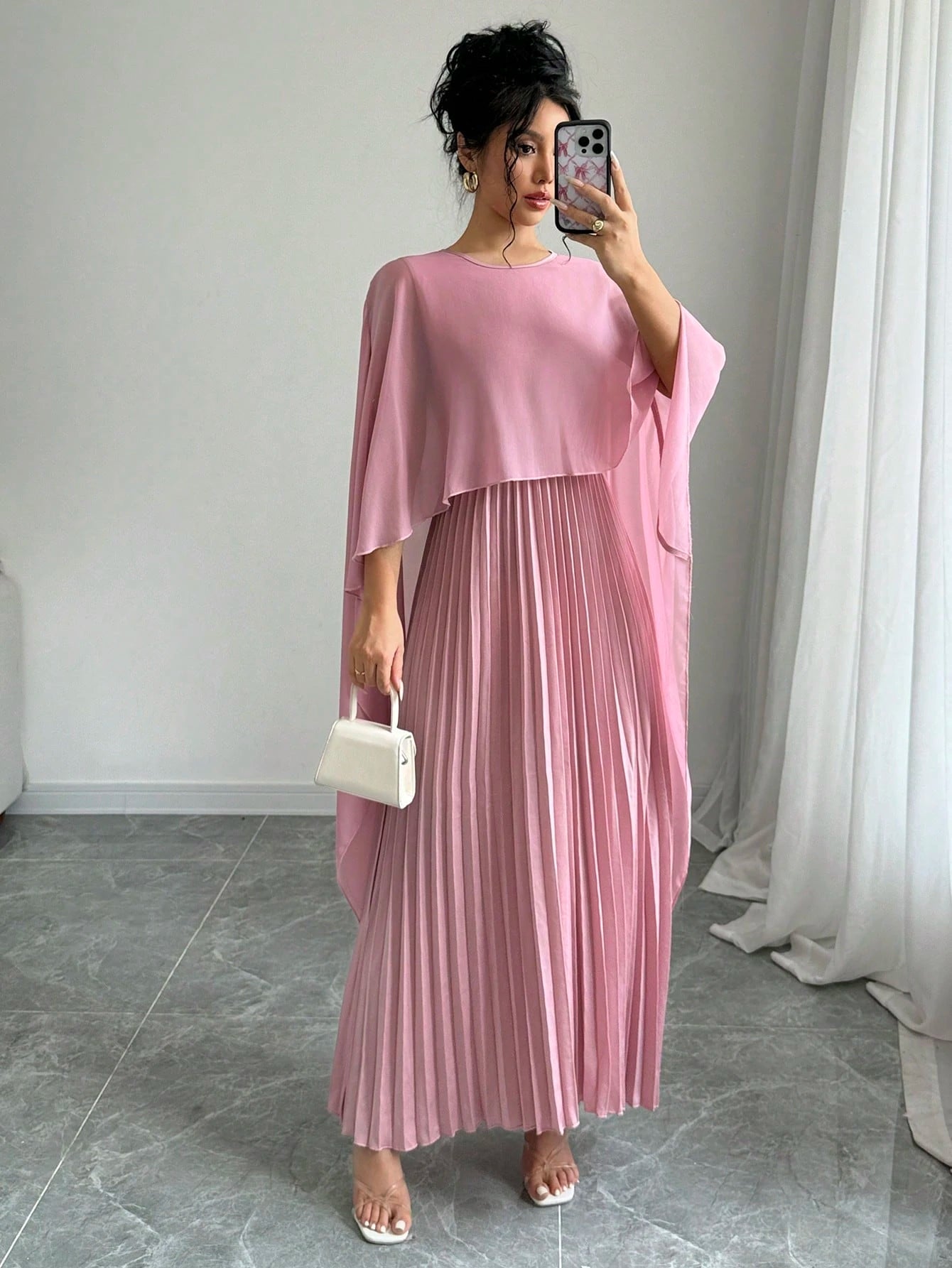 Rafferiza Elegant & Charming Ruched Dress Maxi Women Outfit