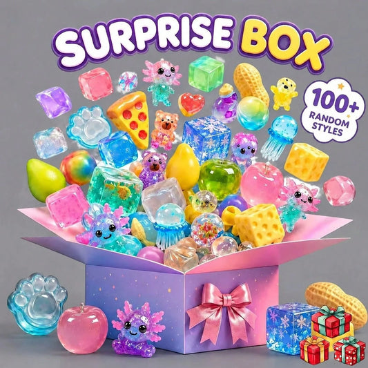 Random Squishy Figures Mystery Box- 100+ Assorted Styles, Slow Rising Stress Relief Sensory Toys