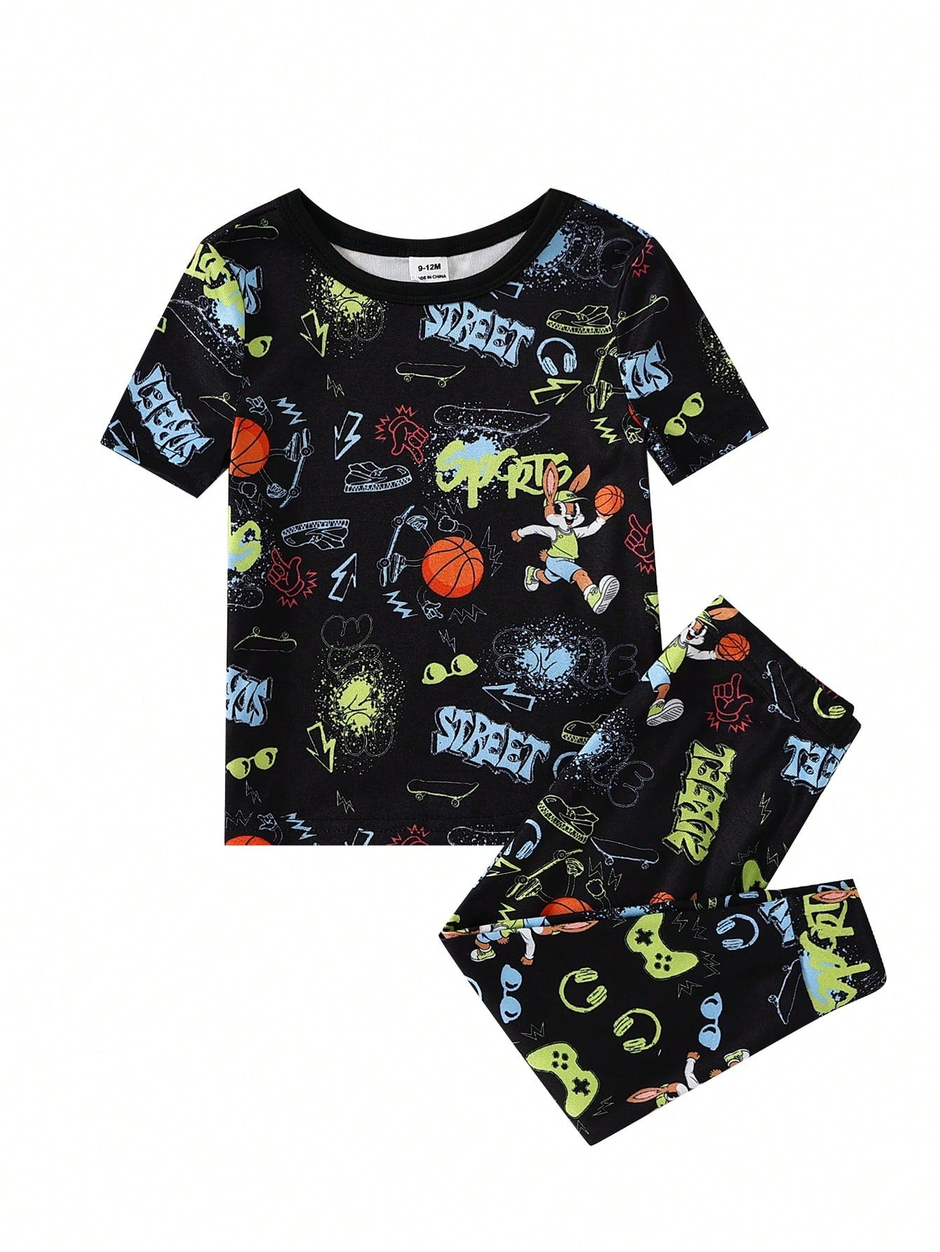 Randomly Sent 2 Sets Of Baby Boy Fashionable Cool Minimalist Classic Casual Daily Comfortable Soft High Elasticity Knit Tight Fabric Blue Multicolor Dinosaur Off-Road Car Racing Car Rabbit Sports Foot