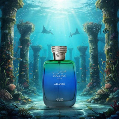 RASASI Hawas Atlantis Eau De Parfum For Men, 100ml (3.4 Oz) Fresh & Modern Scent Spray