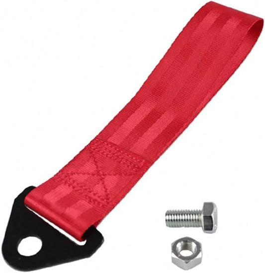 RASTP Racing Tow Strap, Car Modification Sports Trailer Belt Fit For Front Or Rear Front Bumper Decorative (Red)