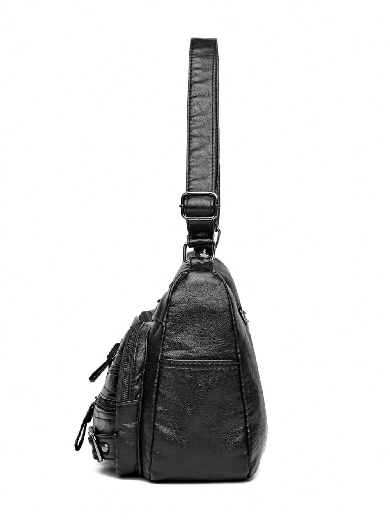 Red Buckle Decorated Casual Large Capacity Women's Shoulder Bag, Suitable For Daily Life