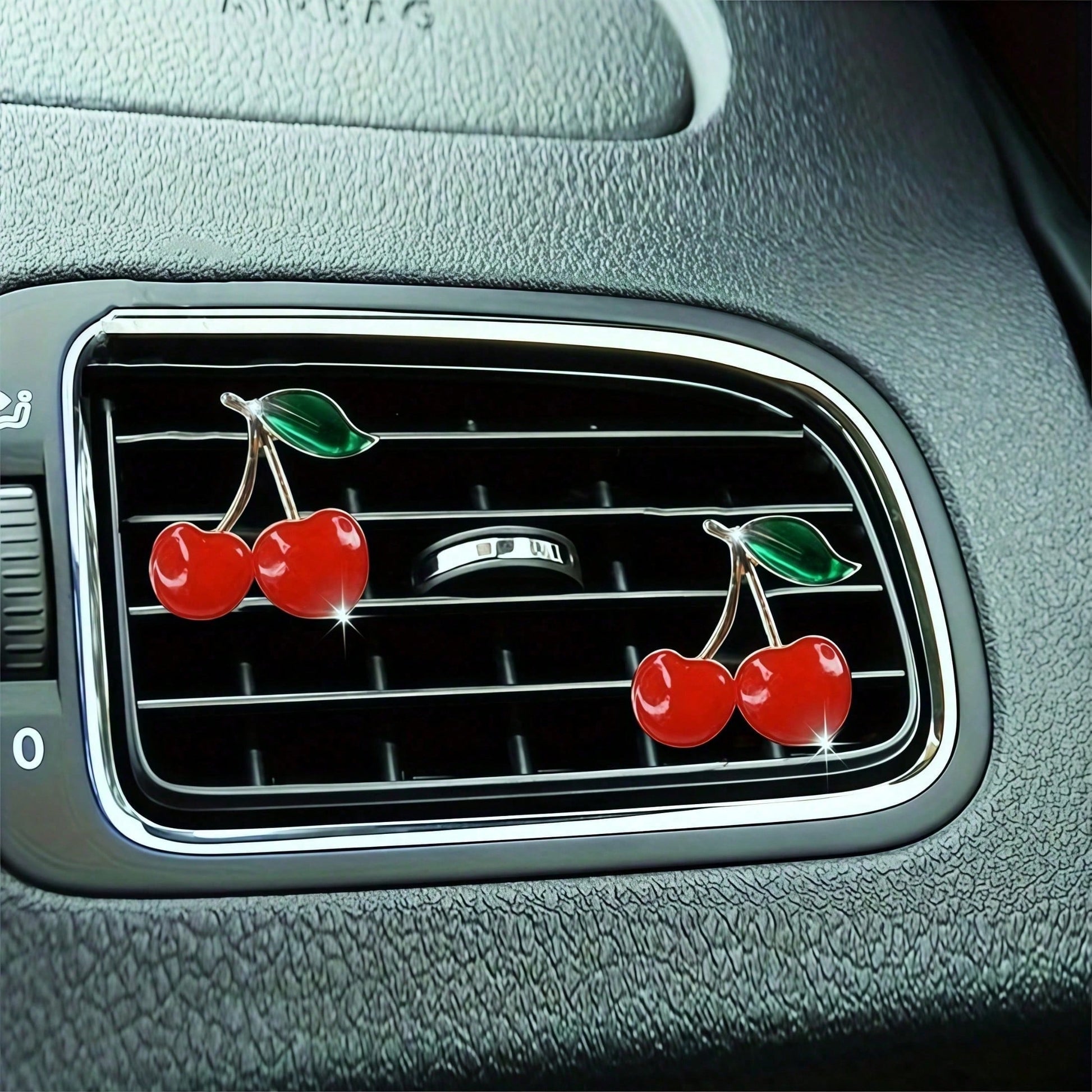 Red Cherry Metal Car Vent Freshener Clip, Fresh Air Car Air Conditioner Vent Ornament, Sturdy Easy To Install Stylish Car Decor Gift