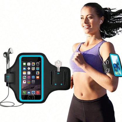 Reflective Sports Armband Phone Holder, Lightweight Running Phone Band Fits Up To 7 Inch Phones For Jogging Cycling Workout