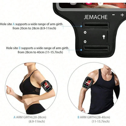 Reflective Sports Armband Phone Holder, Lightweight Running Phone Band Fits Up To 7 Inch Phones For Jogging Cycling Workout