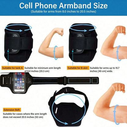 Reflective Sports Armband Phone Holder, Lightweight Running Phone Band Fits Up To 7 Inch Phones For Jogging Cycling Workout