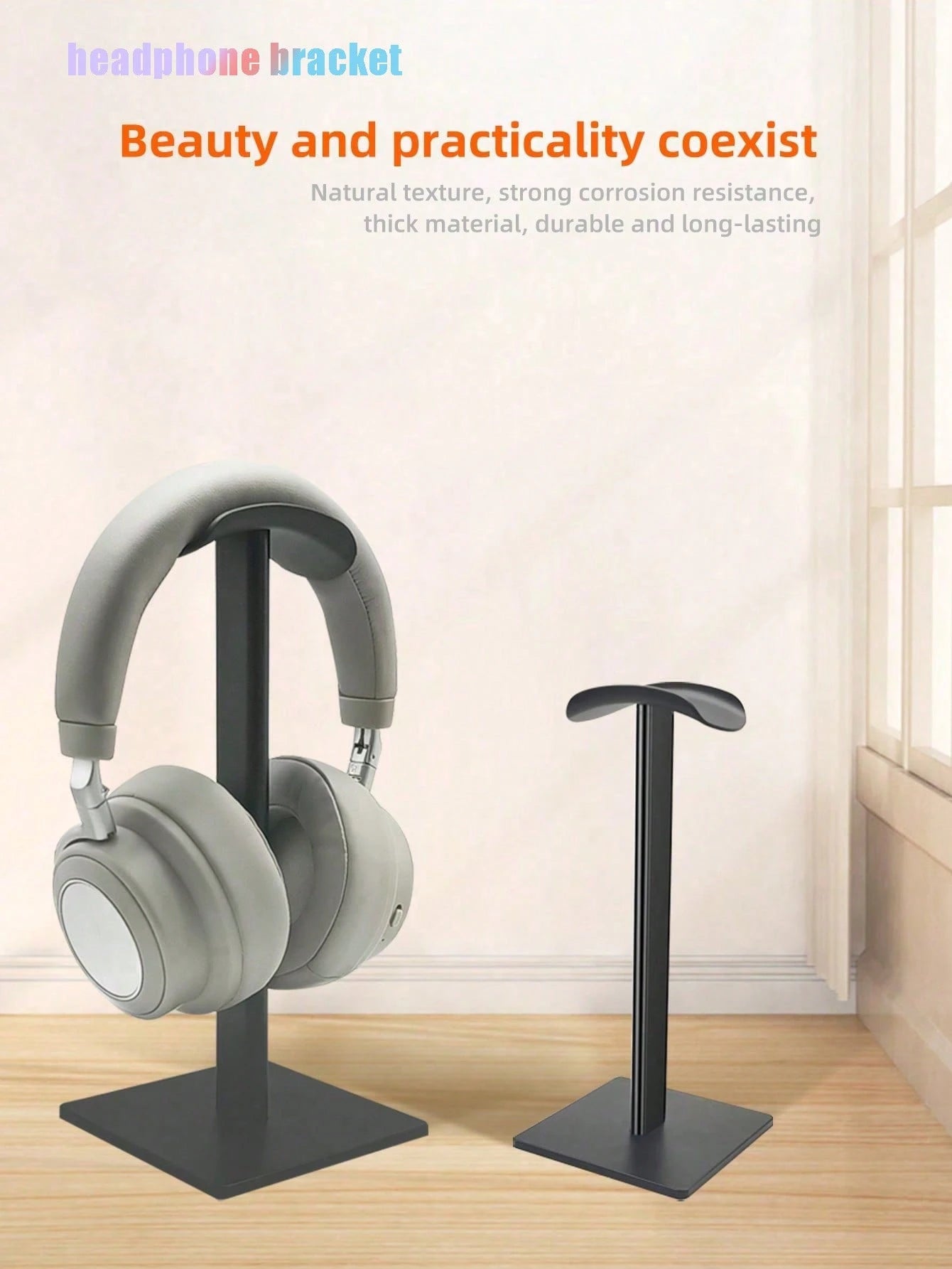 Reletech Compact Headphone Stand, Aluminum Alloy Headphone Display Hook, Sturdy Non-Slip Base, Compatible With All Headphone Brands