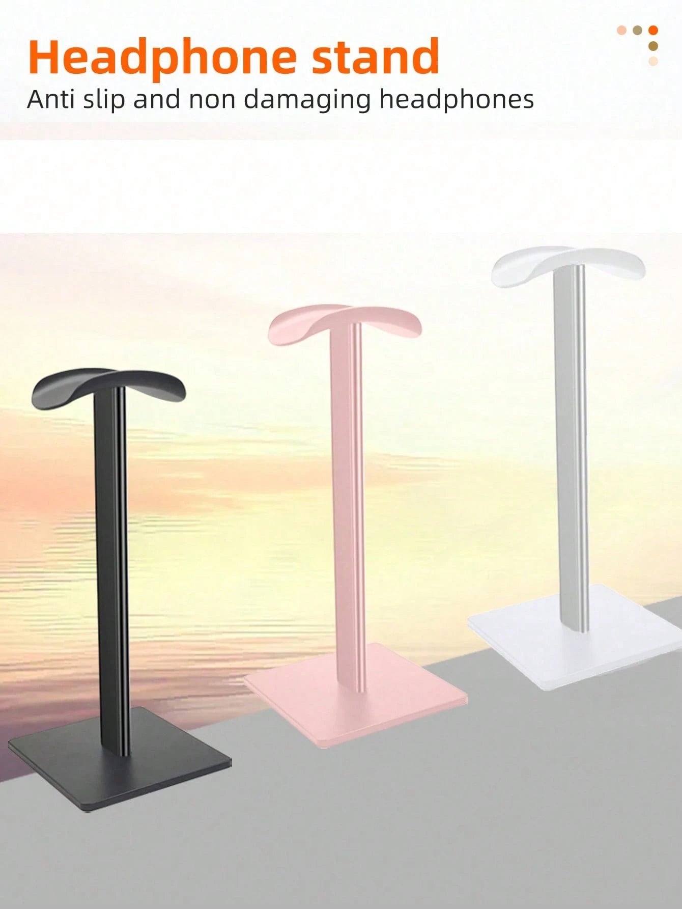 Reletech Compact Headphone Stand, Aluminum Alloy Headphone Display Hook, Sturdy Non-Slip Base, Compatible With All Headphone Brands