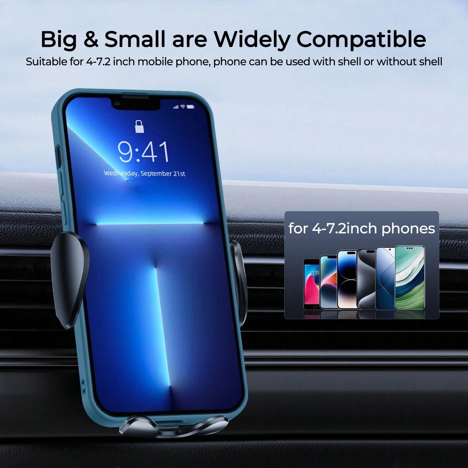 REMAX Air Vent Car Mount, Gravity‑Activated, Mechanical Locking For Stable & Anti‑Shake, One‑Hand Take & Place, Widely Compatible With 4‑7.2" Phones, Car Accessories, Car Stuff, Car Essentials