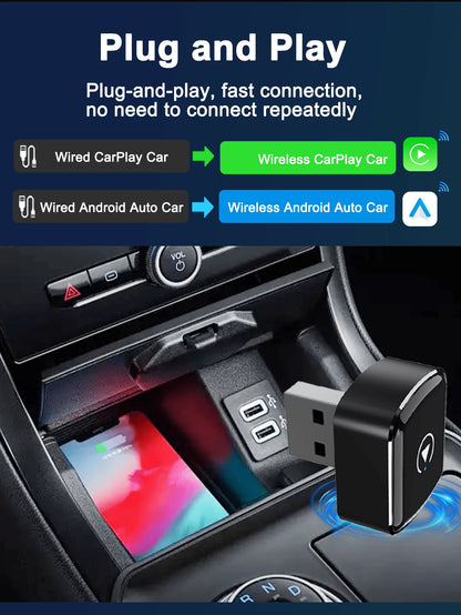 REMAX Wireless CarPlay Adapter Compatible With Apple CarPlay, Easy To Upgrade Wired CarPlay To Wireless, Instant Connectivity, Automatic Reconnect, Super Mini Car Play Dongle For IPhone Fit For Cars W