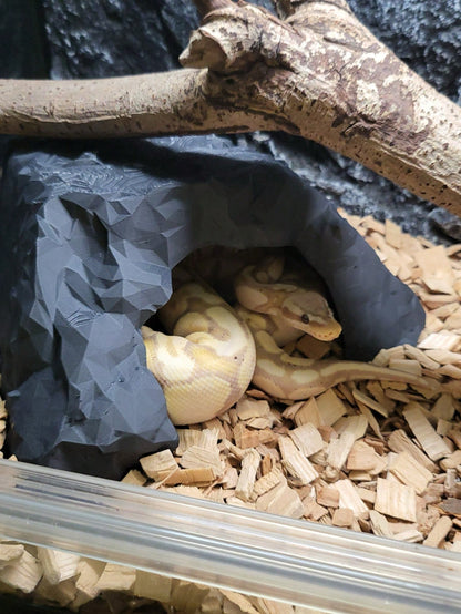 Reptile Hide Cave, Reptile Hideout Shelter For Gecko, Lizard, Snake & Turtle, Terrarium Habitat Decor, Reptile Tank Accessories, Pet Cave