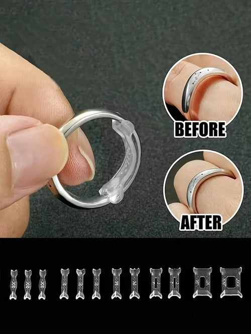Resin Invisible Ring Sizer, Transparent Comfortable Ring Size Adjustment Tool, Suitable For Loose Rings, Multi-Size Universal Finger Ring Tightener, Protective Jewelry Adjuster, Ideal Accessory For Wo