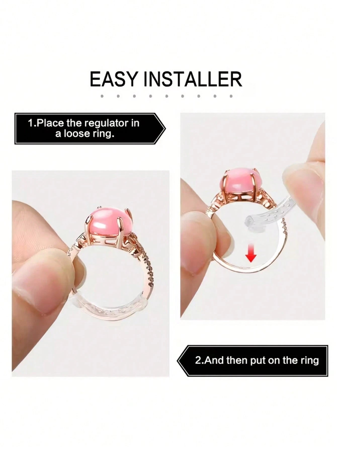 Resin Invisible Ring Sizer, Transparent Comfortable Ring Size Adjustment Tool, Suitable For Loose Rings, Multi-Size Universal Finger Ring Tightener, Protective Jewelry Adjuster, Ideal Accessory For Wo