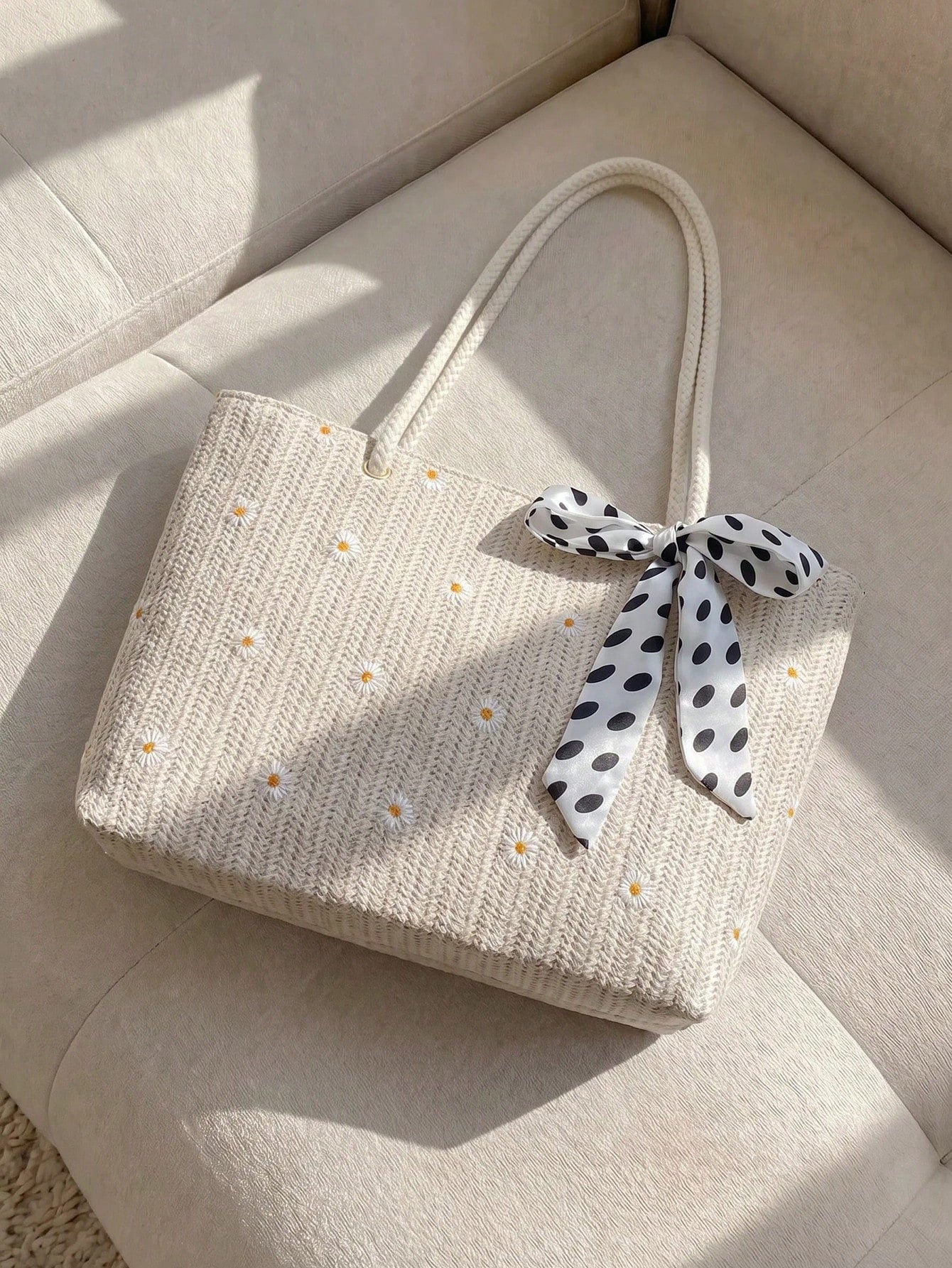 Resyla Floral Print Decorative Scarf For Mini Shoulder Bag, Fashionable Bow Purse For Women