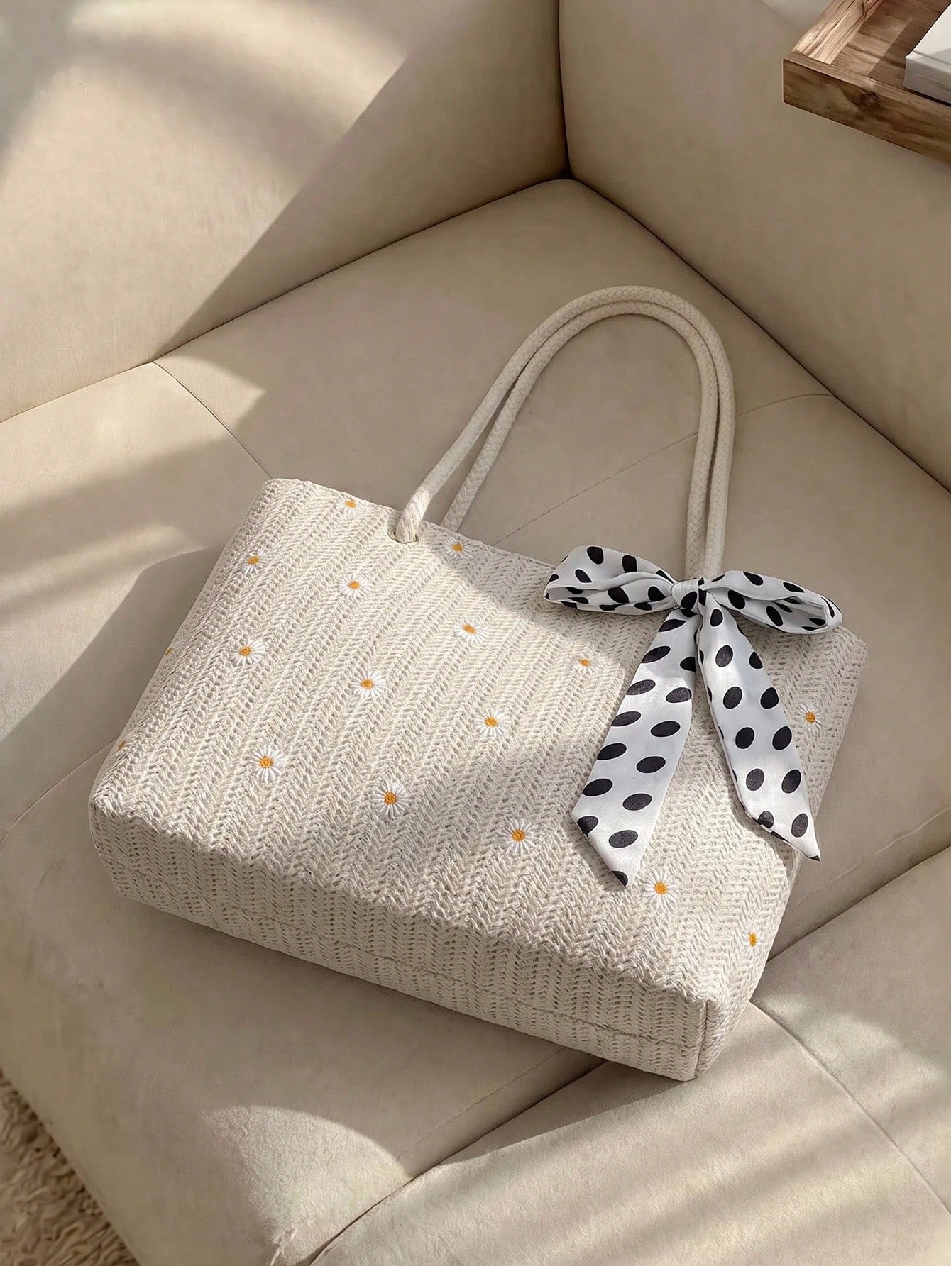 Resyla Floral Print Decorative Scarf For Mini Shoulder Bag, Fashionable Bow Purse For Women