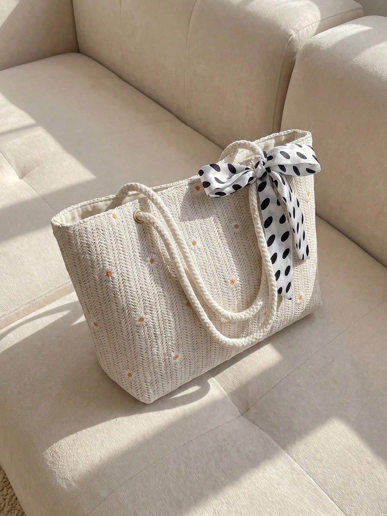 Resyla Floral Print Decorative Scarf For Mini Shoulder Bag, Fashionable Bow Purse For Women