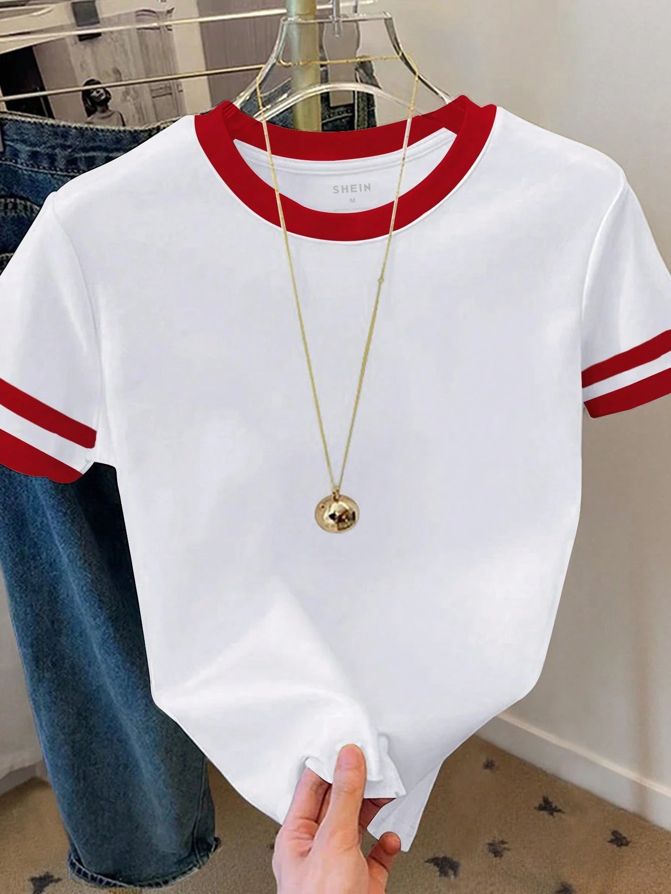 Resyla Plus Size Casual Color Block Round Neck Short Sleeve T-Shirt