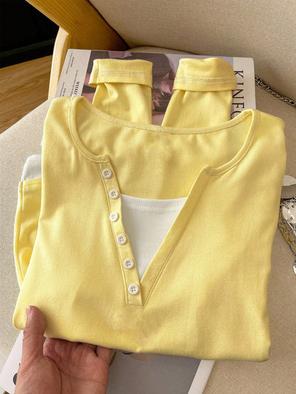 Resyla Women's 2 In 1 Long Sleeve T-Shirt, Fresh & Minimalist
