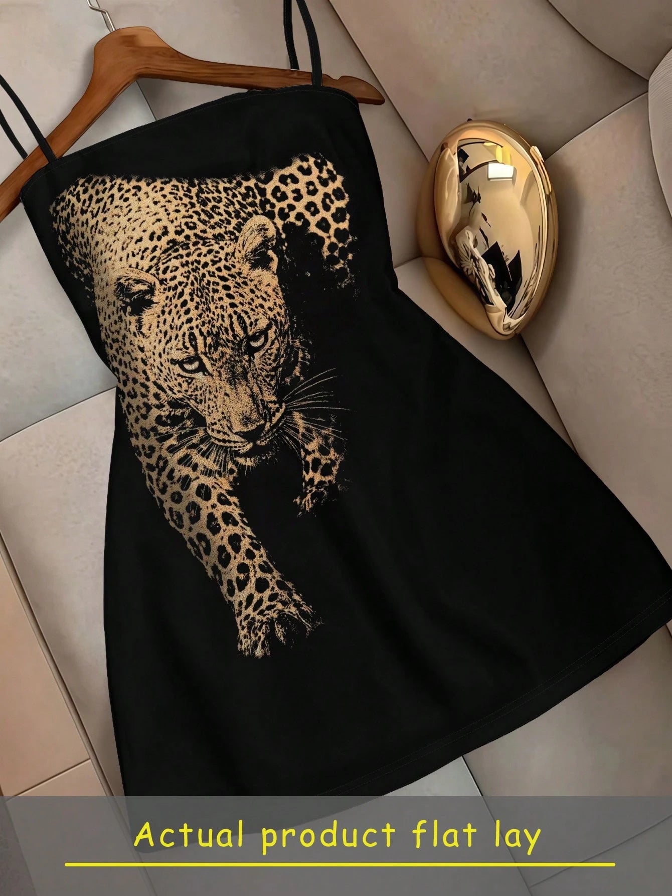 Resyla Women's Summer Fashion Leopard Print Spaghetti Strap Dress