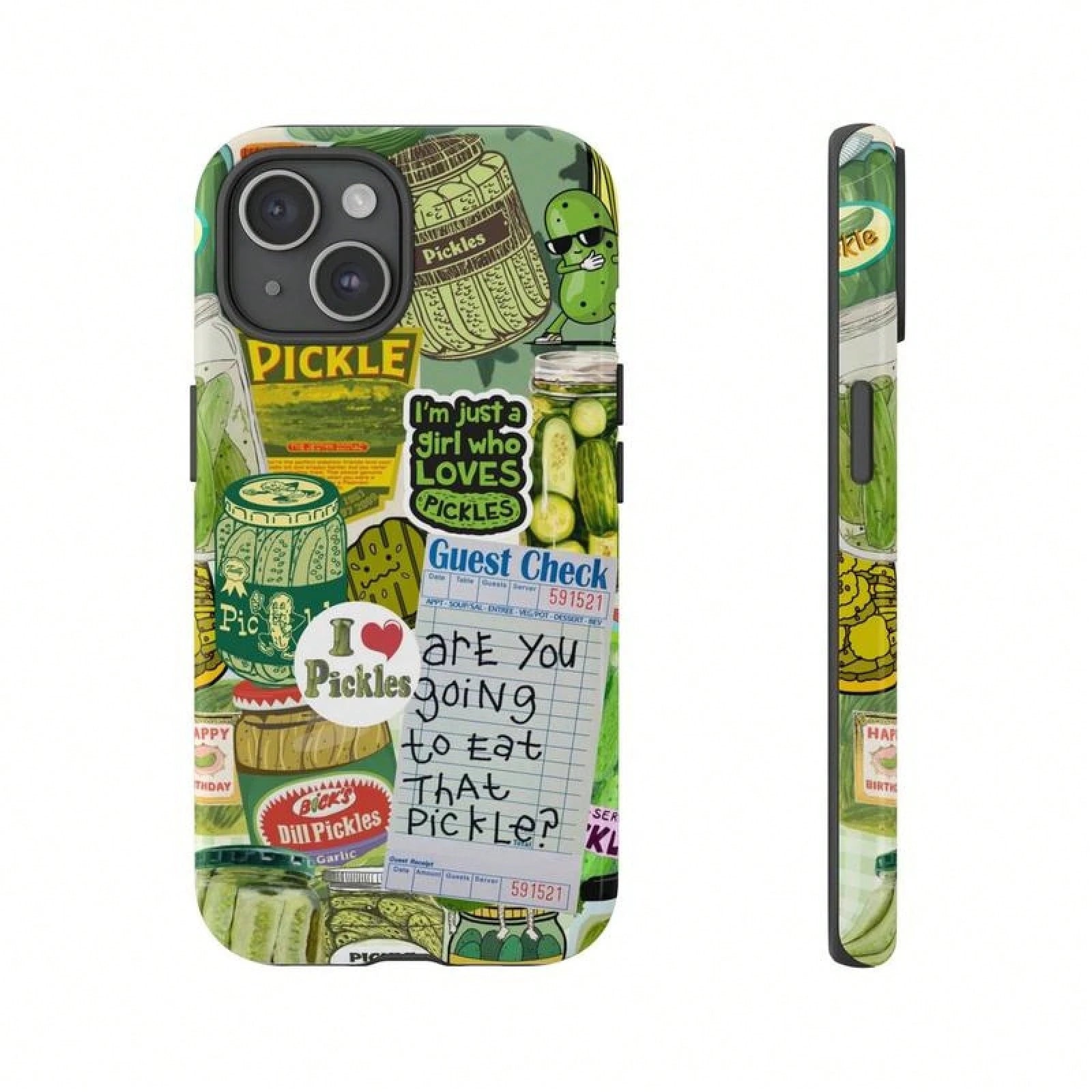 Retro Pickle Collage Phone Case, Funny Phone Case, Pickle Lover, 15 14 13 12 11 Pro Max 8 Plus X