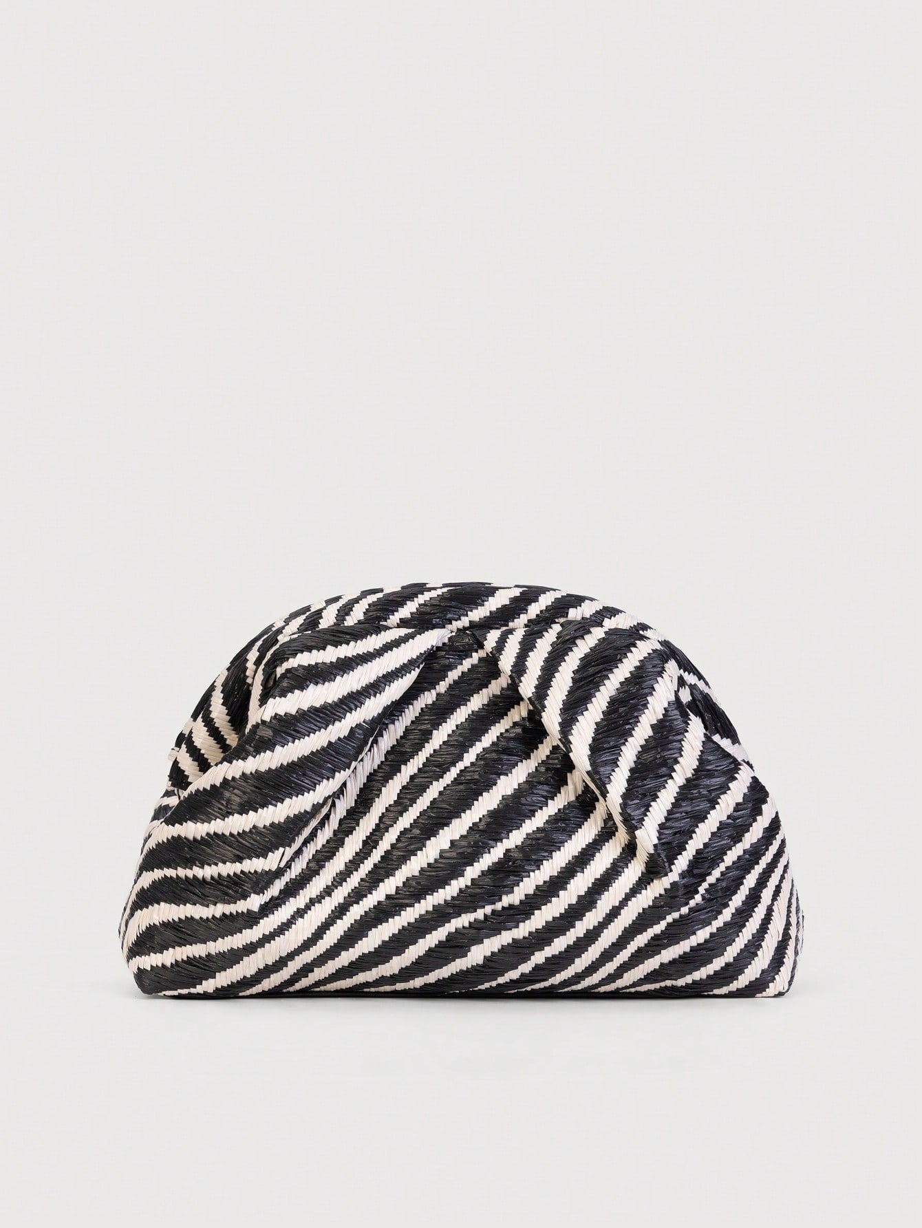 Retro Straw Zebra Pattern Clutch Bag, Minimalist Style Evening Handbag, Suitable For Summer Use