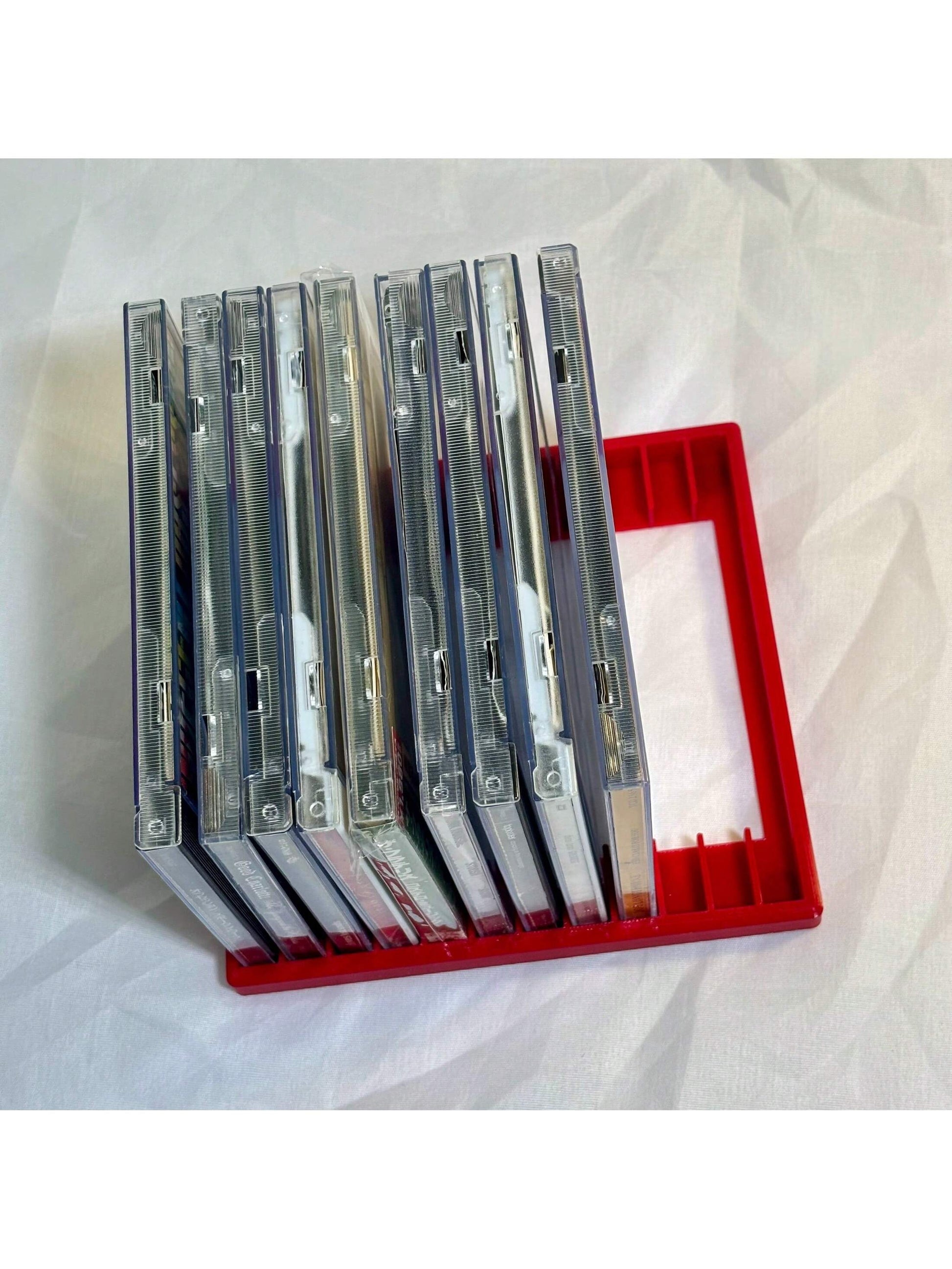 Retro Style 3D Printed CD/DVD Storage Rack- Holds 12 Discs, Fashionable Black Plastic Storage Box For Desktops, Suitable For Music And Game Disc Collection, Music CD Rack| CD Display Rack, CD Album