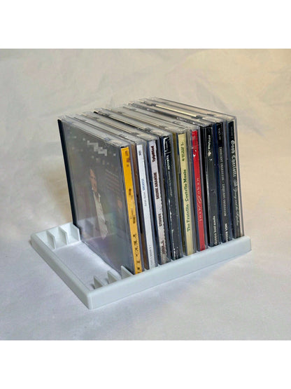 Retro Style 3D Printed CD/DVD Storage Rack- Holds 12 Discs, Fashionable Black Plastic Storage Box For Desktops, Suitable For Music And Game Disc Collection, Music CD Rack| CD Display Rack, CD Album