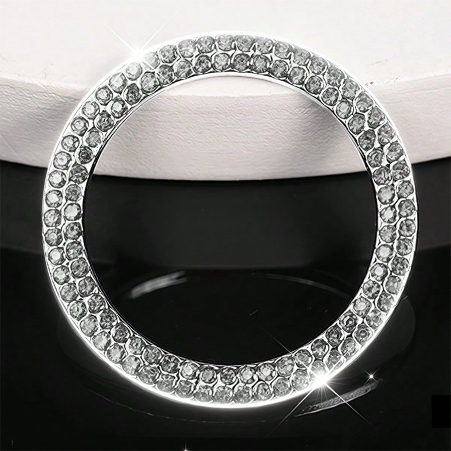 Rhinestone Ignition Circle Decorative Ring, One-Touch Ignition Protection Sticker Car Logo Decor