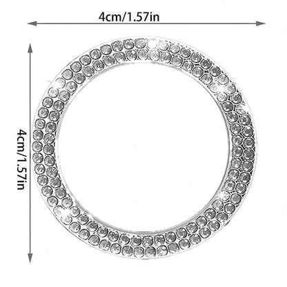 Rhinestone Ignition Circle Decorative Ring, One-Touch Ignition Protection Sticker Car Logo Decor