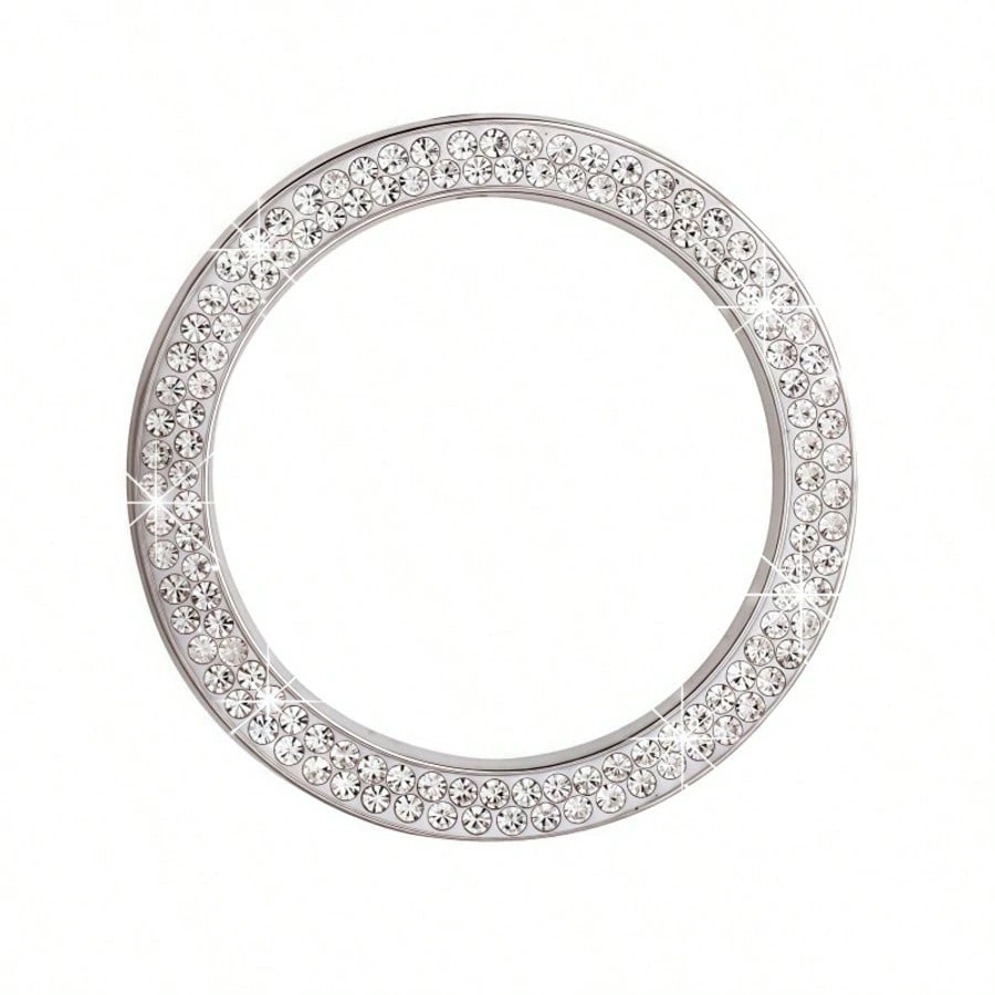 Rhinestone Ignition Circle Decorative Ring, One-Touch Ignition Protection Sticker Car Logo Decor