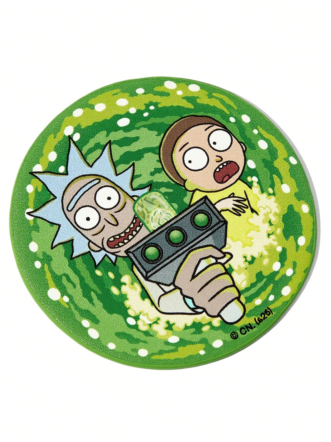 Rick and Morty X Sci-Fi Cartoon Print PU Leather Car Coaster Set, Universal Anti-Slip Cup Holder Mat, Shockproof Absorbent Coaster For Car, Home & Office Use