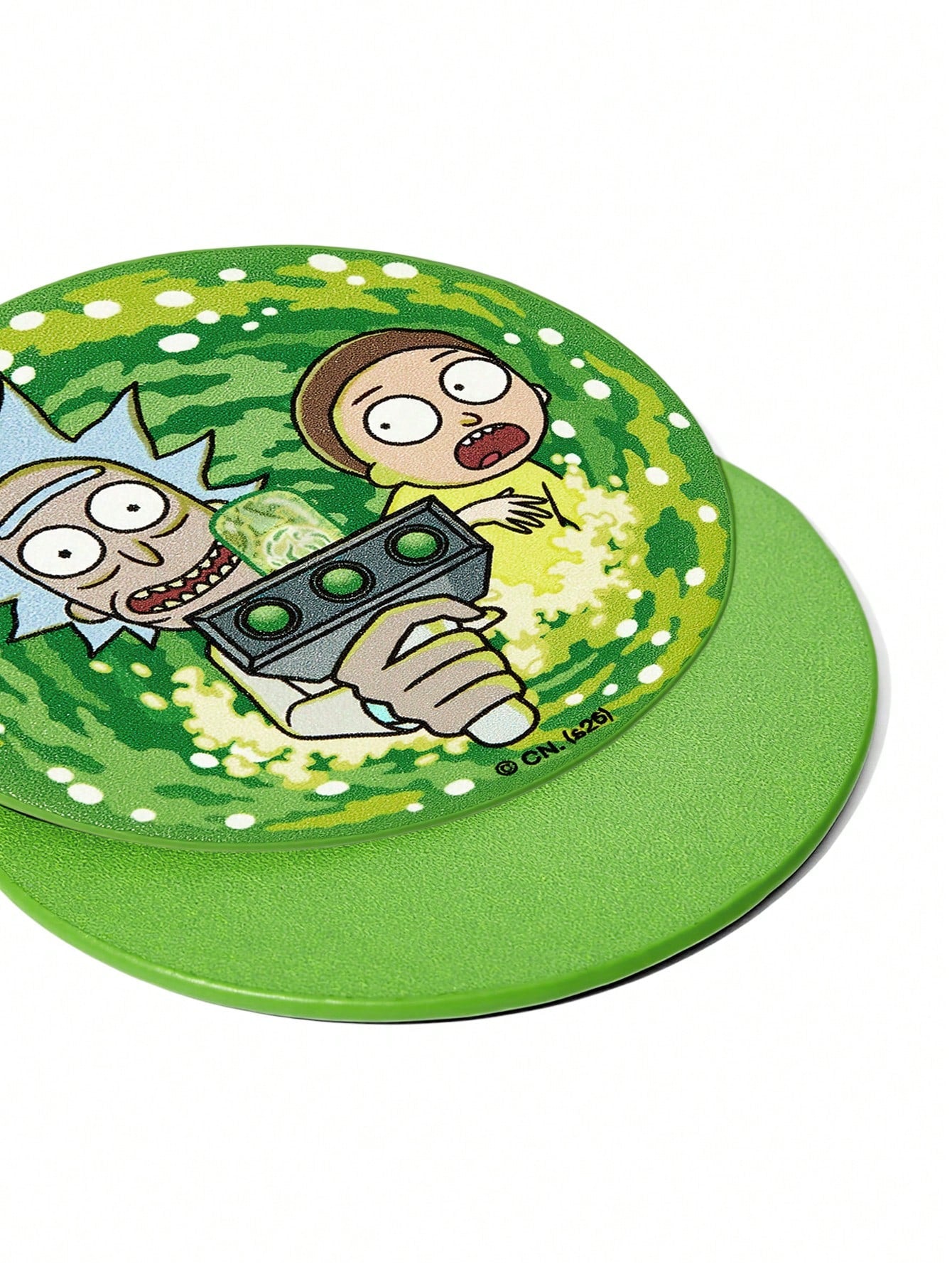 Rick and Morty X Sci-Fi Cartoon Print PU Leather Car Coaster Set, Universal Anti-Slip Cup Holder Mat, Shockproof Absorbent Coaster For Car, Home & Office Use