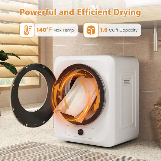 Robsivo 1.6 Cu.Ft Portable Clothes Dryer For Apartment, Compact Electric Laundry Dryer With Stainless Steel Tub, Suitable For Apartments, Dorm, RVS