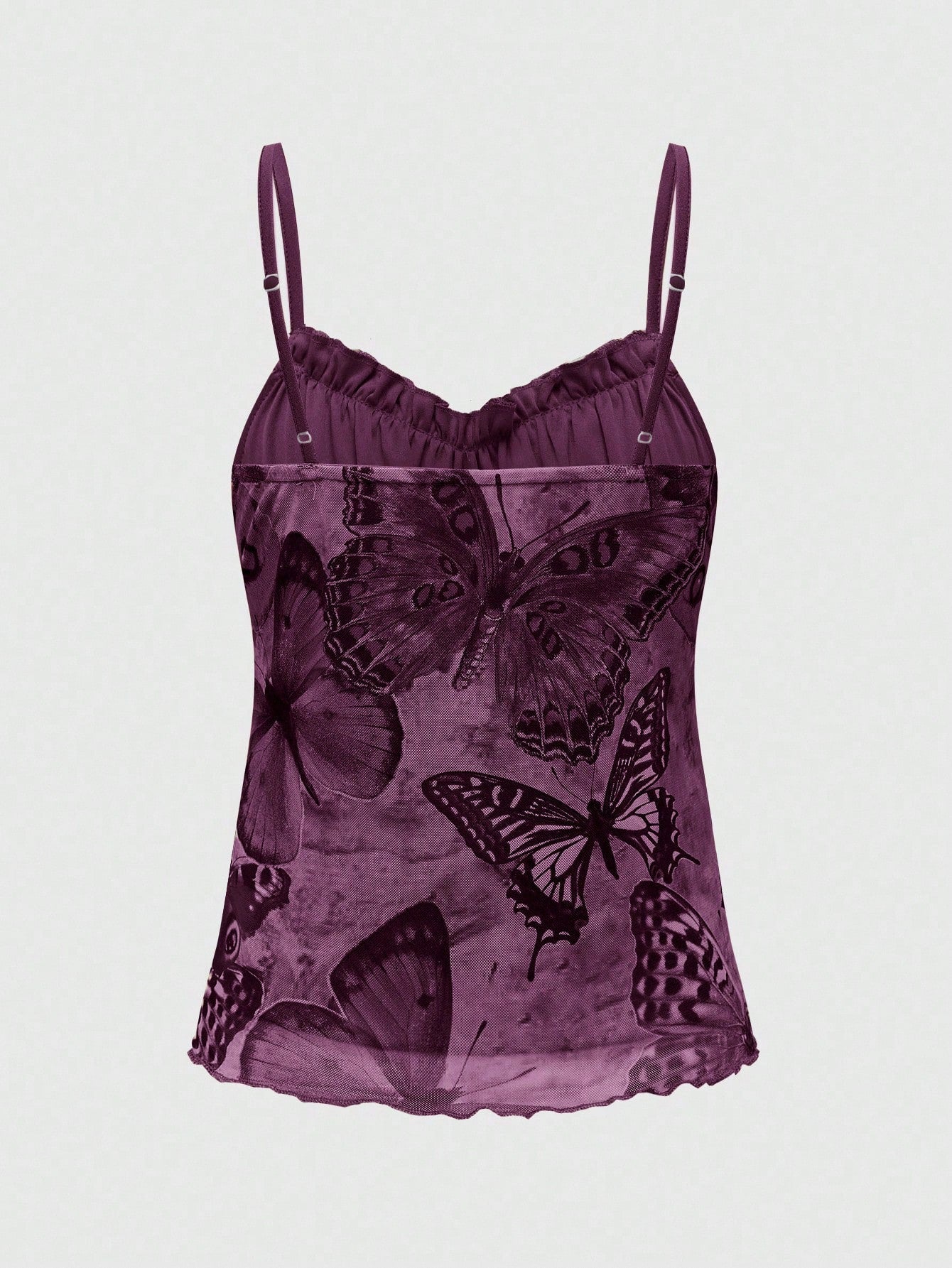 ROMWE Fairycore Plus Size Summer Casual Retro Butterfly Print Camisole