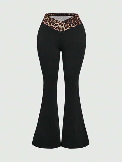 ROMWE Grunge Punk Y2K Leopard Print Halter Neck Tank Top For Women