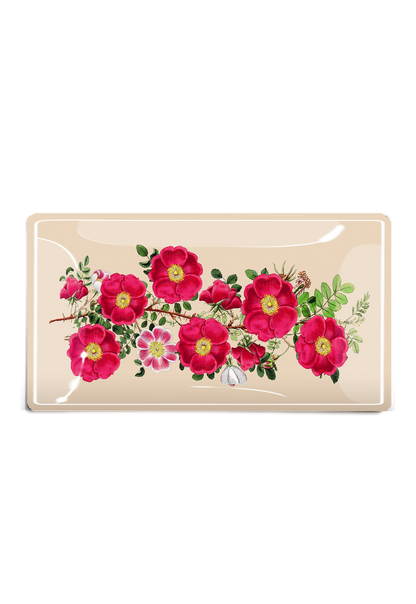 Rose Sprig Decoupage Glass Tray - Ben's Garden