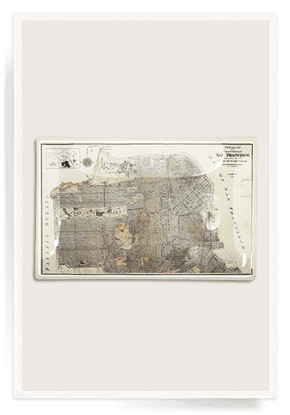 San Francisco Sepia Decoupage Glass Tray - Ben's Garden