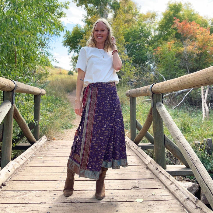 Sari Wrap Skirt: Cool Tones / Mini / 02-12